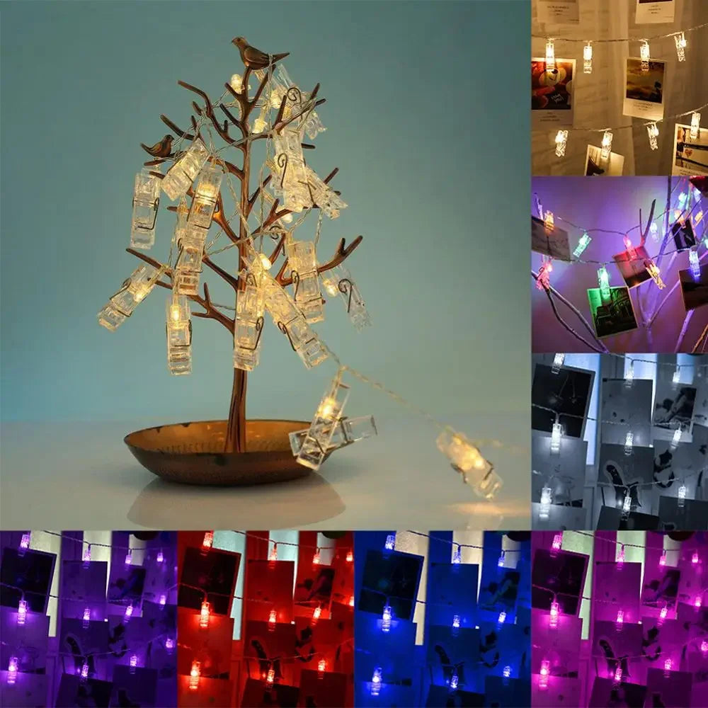 LED String Lights with Clips to Hang Pictures for Decoration Internet Celebrity Room Decoration Photo Studio Wall Lights String