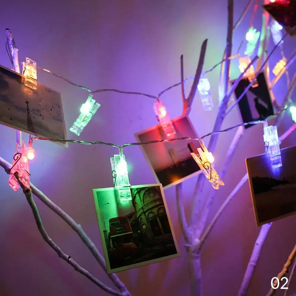 LED String Lights with Clips to Hang Pictures for Decoration Internet Celebrity Room Decoration Photo Studio Wall Lights String